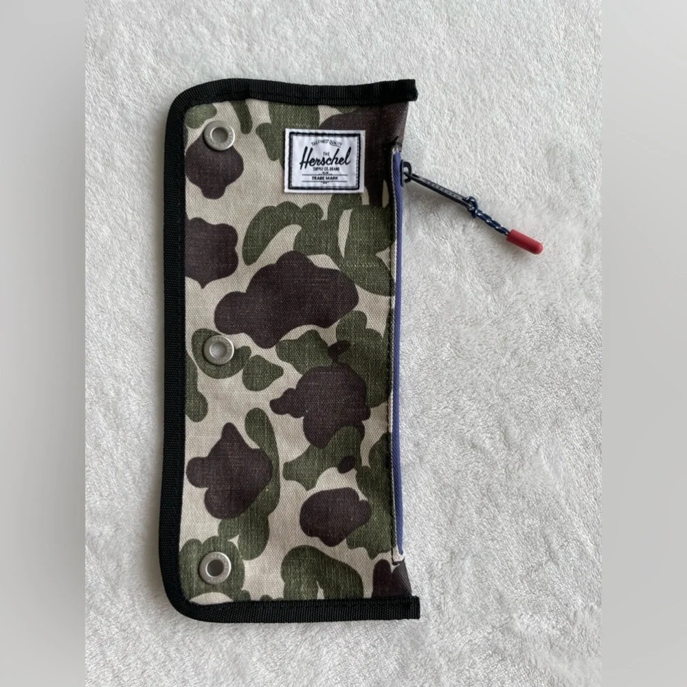 Herschel supply multi camouflage zipper pencil pouch